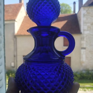 Superb oil and vinegar handmade glass bottle, tres Jolie bouteille pour huile et vinaigre