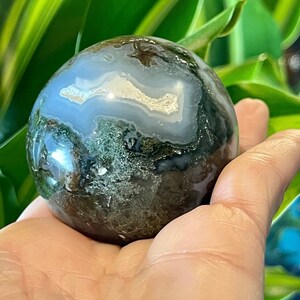 Moss Agate Crystal Sphere