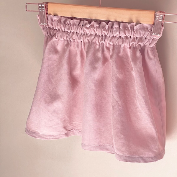 Linen skirt tencel lyocell paperback dusky pink skirt