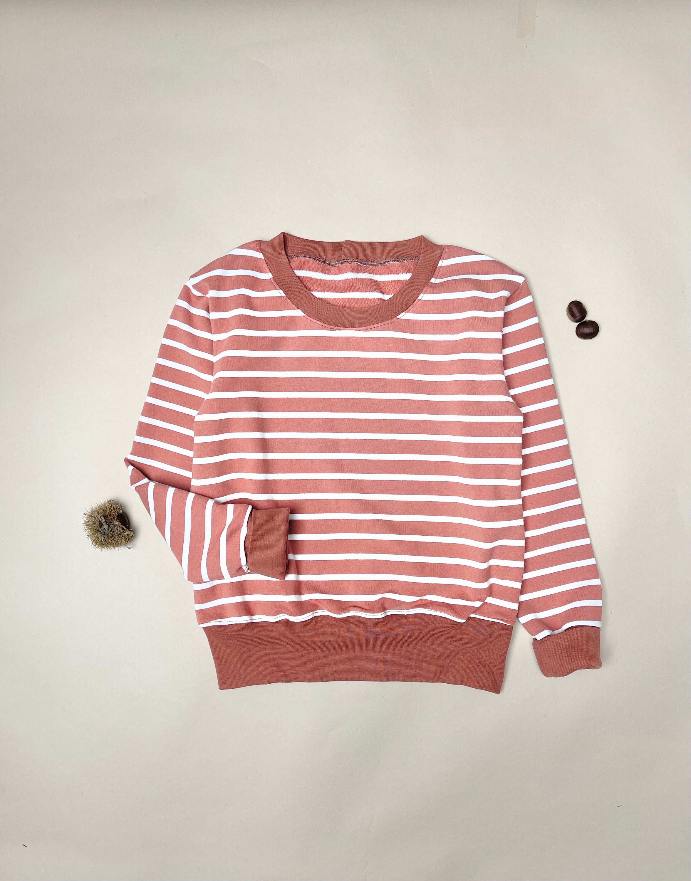 Sweatshirt Stripes Rust Cognac Cream
