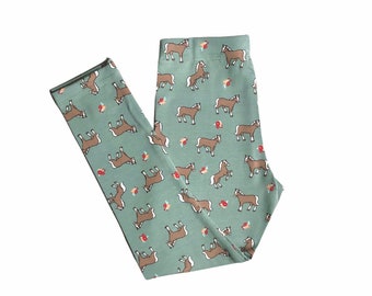 Leggings horses mint green