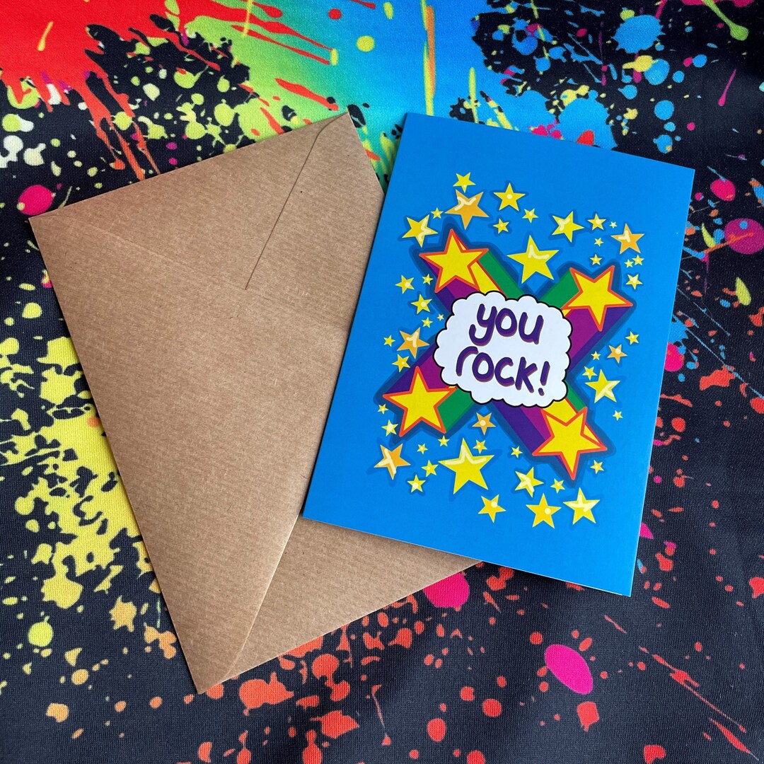 You Rock A6 Greetings Card Motivational You re Etsy