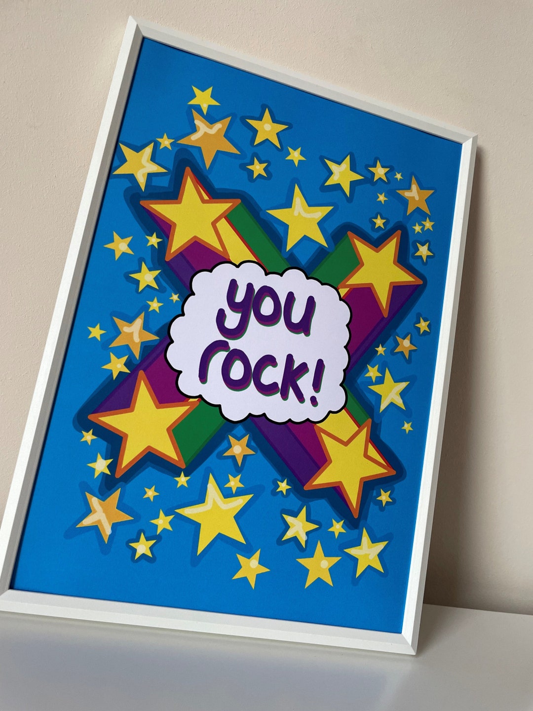 You Rock A4 Art Print Etsy