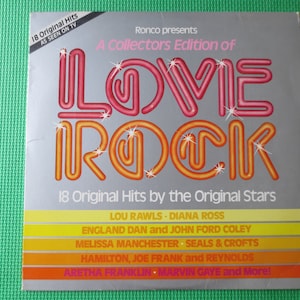 Vintage Records, LOVE ROCK, RONCO Records, Greatest Hits Record, Marvin Gaye Album, Lou Rawls Lp, Diana Ross Album, Vintage Lp, 1980 Records