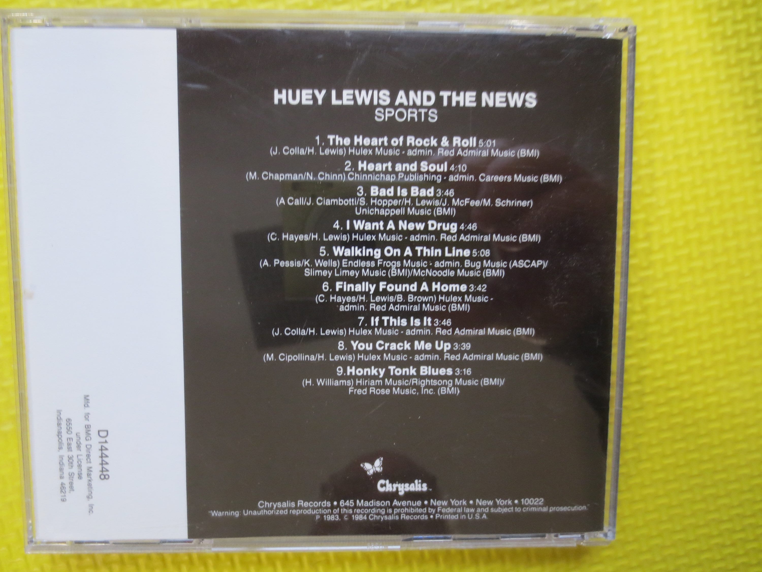 HUEY LEWIS and the News, SPORTS, 1984 Compact Disc, Vintage Cd - Etsy