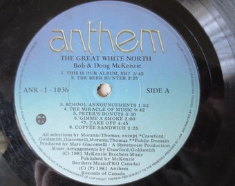 Vintage Records, GREAT WHITE NORTH, Bob McKenzie, Doug McKenzie, Comedy Album, Comedy Lp, Comedy Record, Comedy Vinyl, Vinyl, 1981 Records