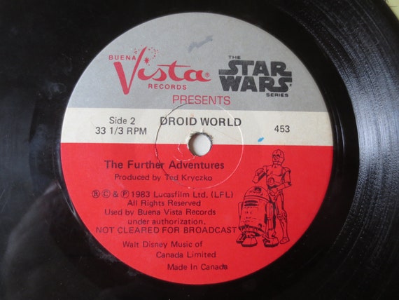 STAR WARS, Droid World, Vintage Read-along, 1983 Record, Vinyl Lp