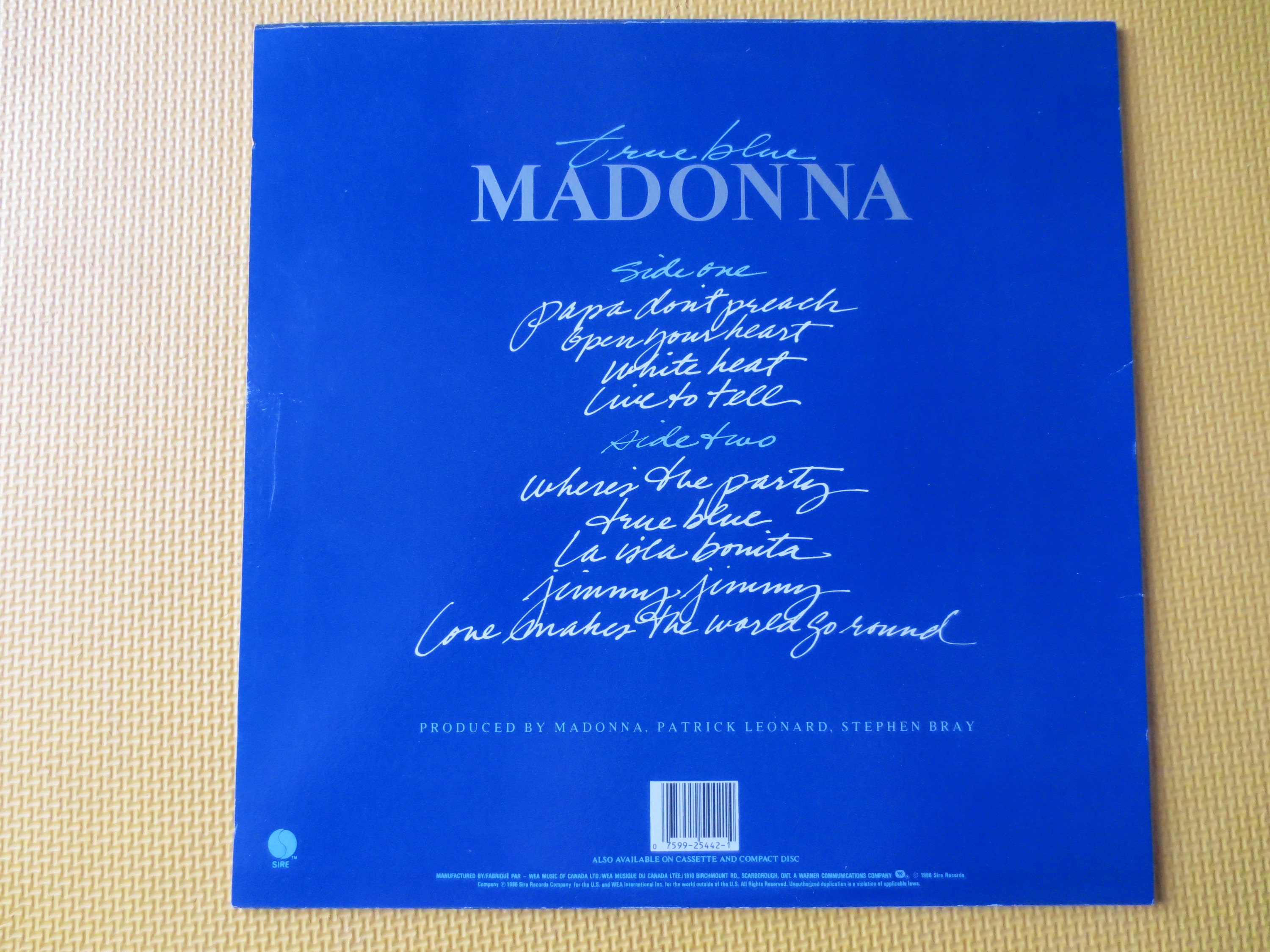 MADONNA, TRUE BLUE, Madonna Records, Madonna Albums, Madonna
