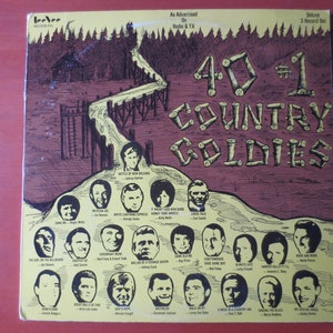 Vintage Records, 40 COUNTRY GOLDIES, 3 Record Set, Country Albums, Country Music, Tee Vee Records, Country Lp, Vinyl Record, 1975 Records