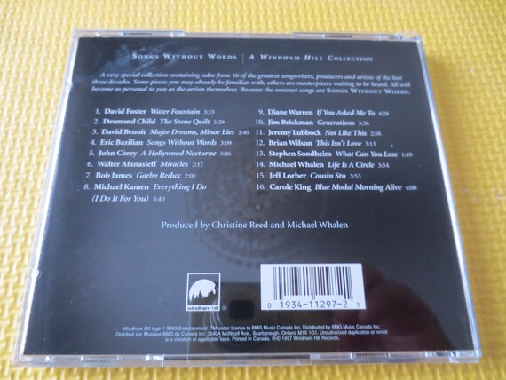 David Foster, Songs Without Words, Brian Wilson, 1997 Compact Disc