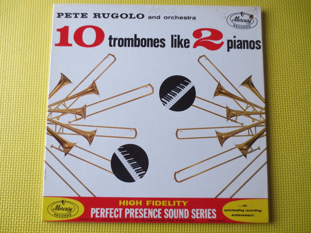 Vintage Records, PETE RUGOLO, 10 TROMBONES, 2 Pianos, Jazz Record, Jazz