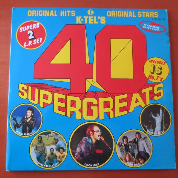 Vintage Records, 40 SUPER GREATS, K-Tel Record, Vintage Vinyl, Pop Record, Vinyl Albums, Vinyl Records, Vinyl, Record Vinyl, 1975 Records