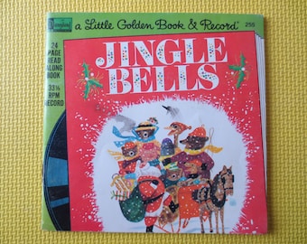 Vintage Disneyland 'Jingle Bells' skiva och bok - 1976