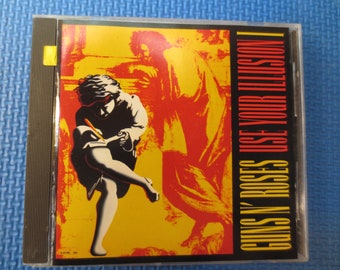 Vintage Cd's, GUNS and ROSES, Use Your ILLUSION, Guns 'n Roses Cd, Rock Cd, Cd Rock, Rock Lp, Vintage Compact Disc, 1991 Compact Disc