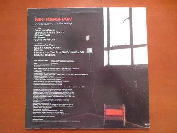 NIK KERSHAW, Human Racing, Vintage Album, 1983 Record, Vinyl Lp