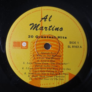Vintage Records, AL MARTINO Record, 20 GREATEST Hits, Al Martino Album, Al Martino Vinyl, Al Martino Lp, Vinyl, Vinyl Albums, 1977 Records image 5