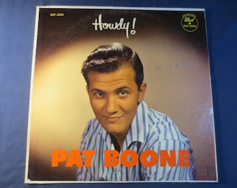 Vintage Records, PAT BOONE, 1st ALBUM, Howdy, Debut Record, Vintage Vinyl, Record Vinyl, Records, Vinyl Records, Pop Records, 1956 Records