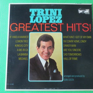 TRINI LOPEZ, GREATEST Hits, Trini Lopez Album, Trini Lopez Vinyl, Trini Lopez Lp, Vintage Vinyl, Vinyl Albums, Vintage Records, 1966 Records