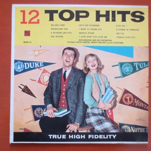Vintage Records, 12 TOP HITS, Pop Records, Vintage Vinyl, Record Vinyl, Records, Vinyl Record, Rock Records, Vinyl, Album Lp, 1960 Records