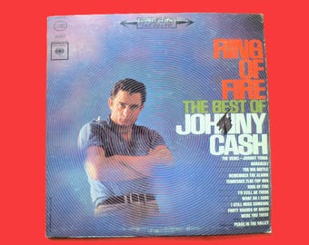 JOHNNY CASH, Ring of Fire, Vintage Album, 1963 Record, Vinyl Lp