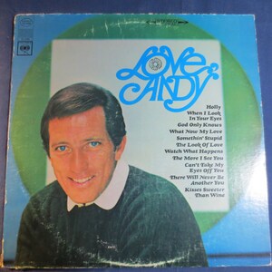 Vintage Records, ANDY WILLIAMS, LOVE Andy, Pop Record, Jazz Record, Vintage Vinyl, Record Vinyl, Records, Vinyl Record, Vinyl, 1967 Records