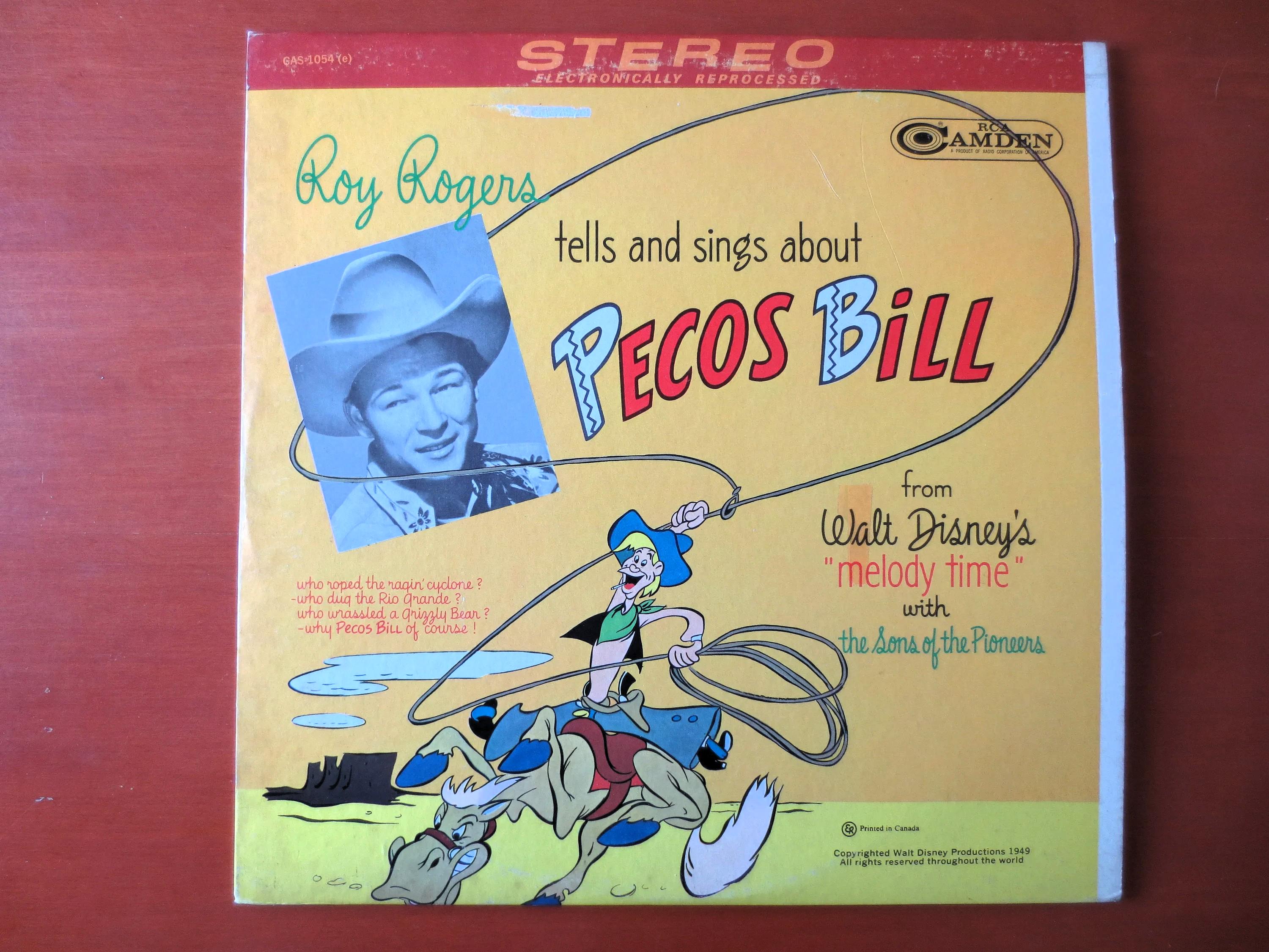 ROY ROGERS, PECOS Bill Album, Roy Rogers Lp, Roy Rogers Record, Roy Rogers Songs, Lps, Childrens Lps, Kids Lp, Vintage Records, 1964 Record
