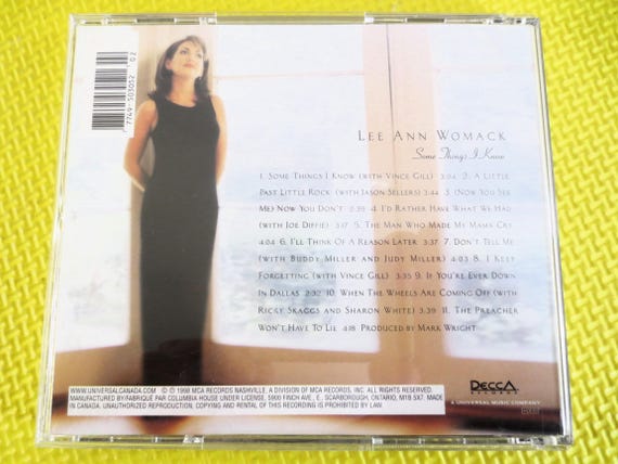 Lee Ann Womack – Some Things I Know (1998) CD - Etsy
