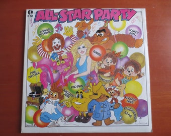 Vintage Records, K-TEL Records, All-Star PARTY, KIDS Record, Childrens Album, Kids Album, Childrens Lp, Kids Lp, Vinyl Records, 1982 Records