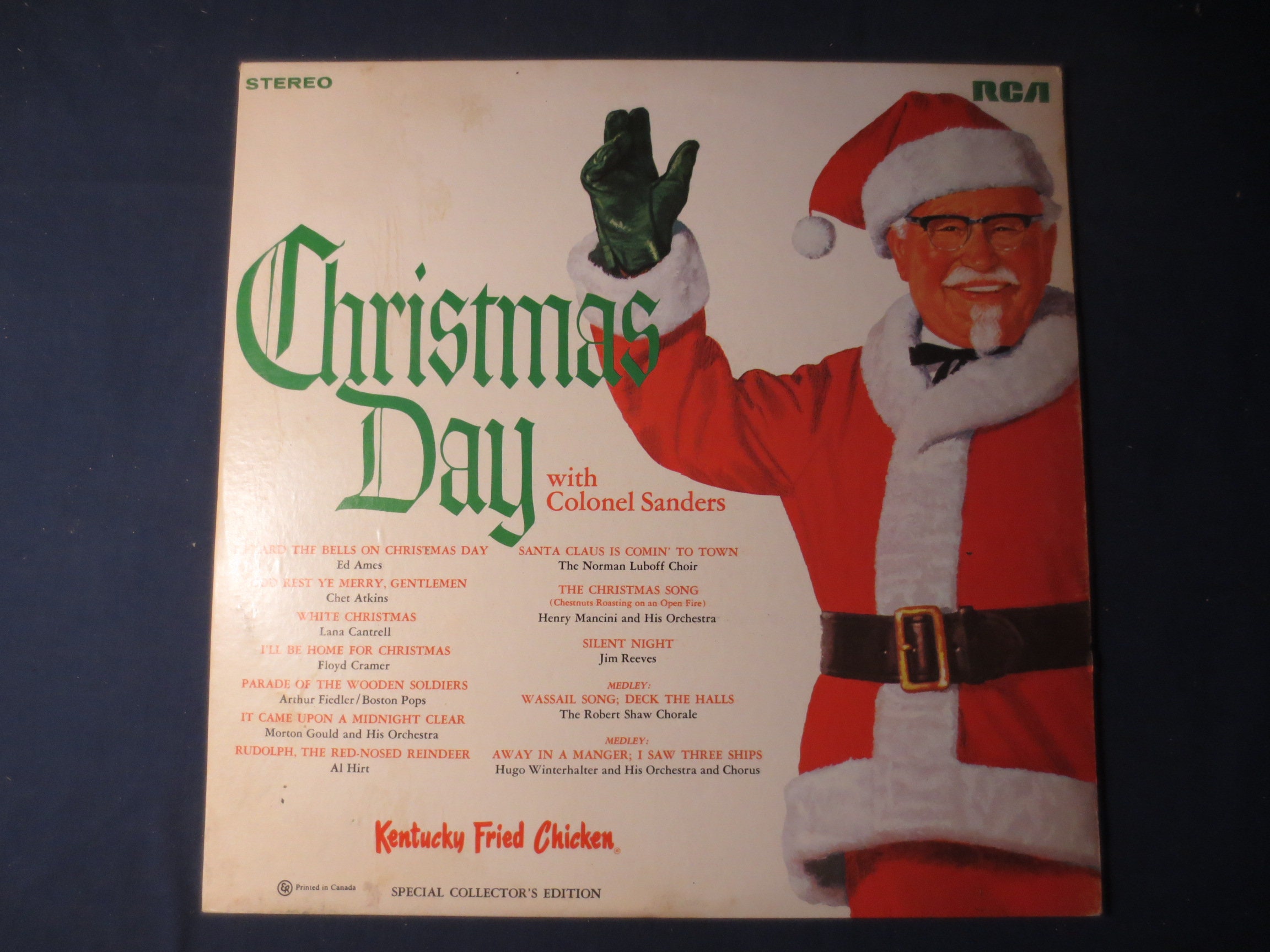 Christmas Carol Colonel Sanders 2022 Vintage Records Colonel Sanders Kfc Christmas Records | Etsy Australia