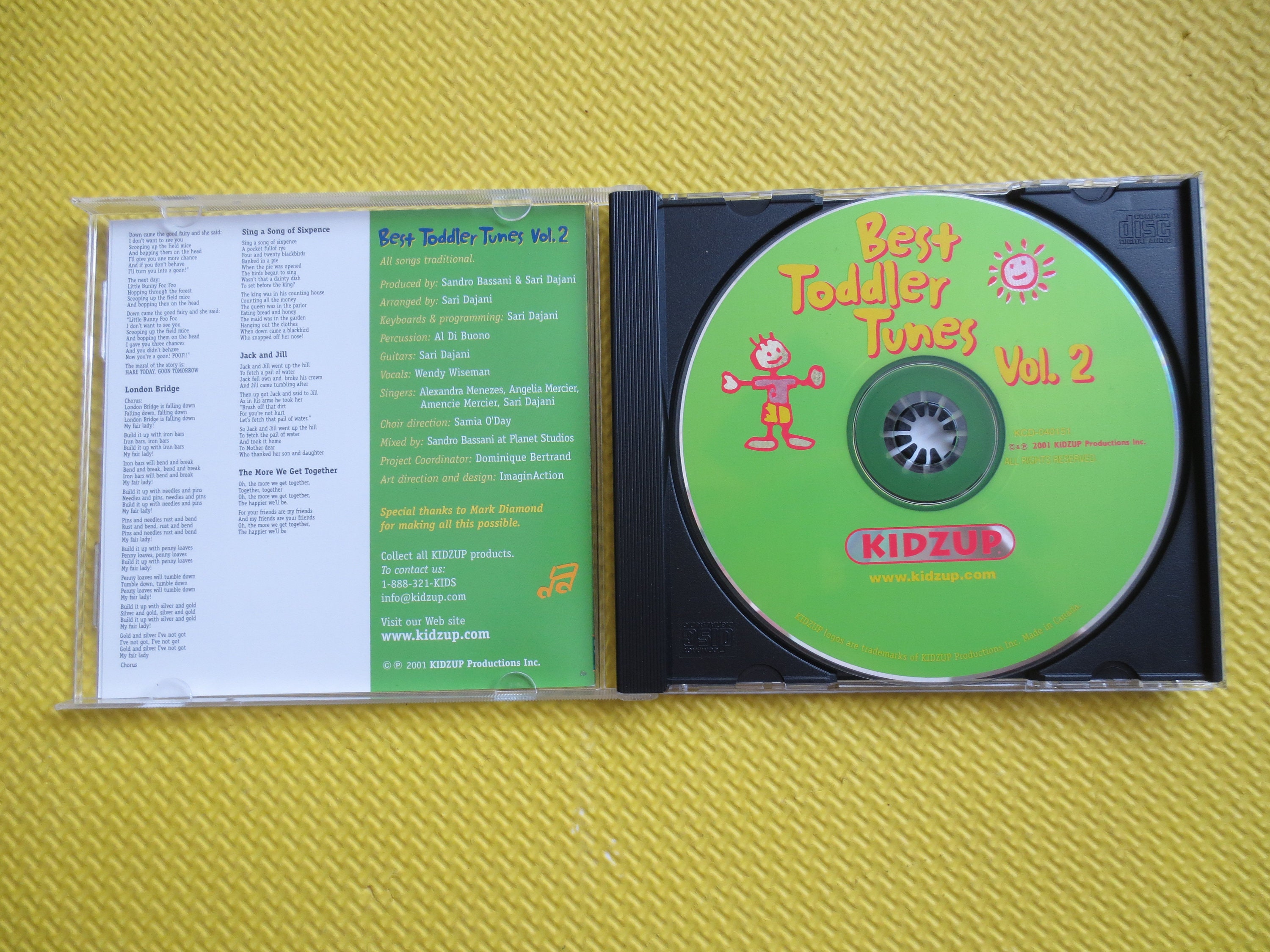 BEST TODDLER TUNES, Volume 2, Kidzup Cd, Lullabies Cd, Kids