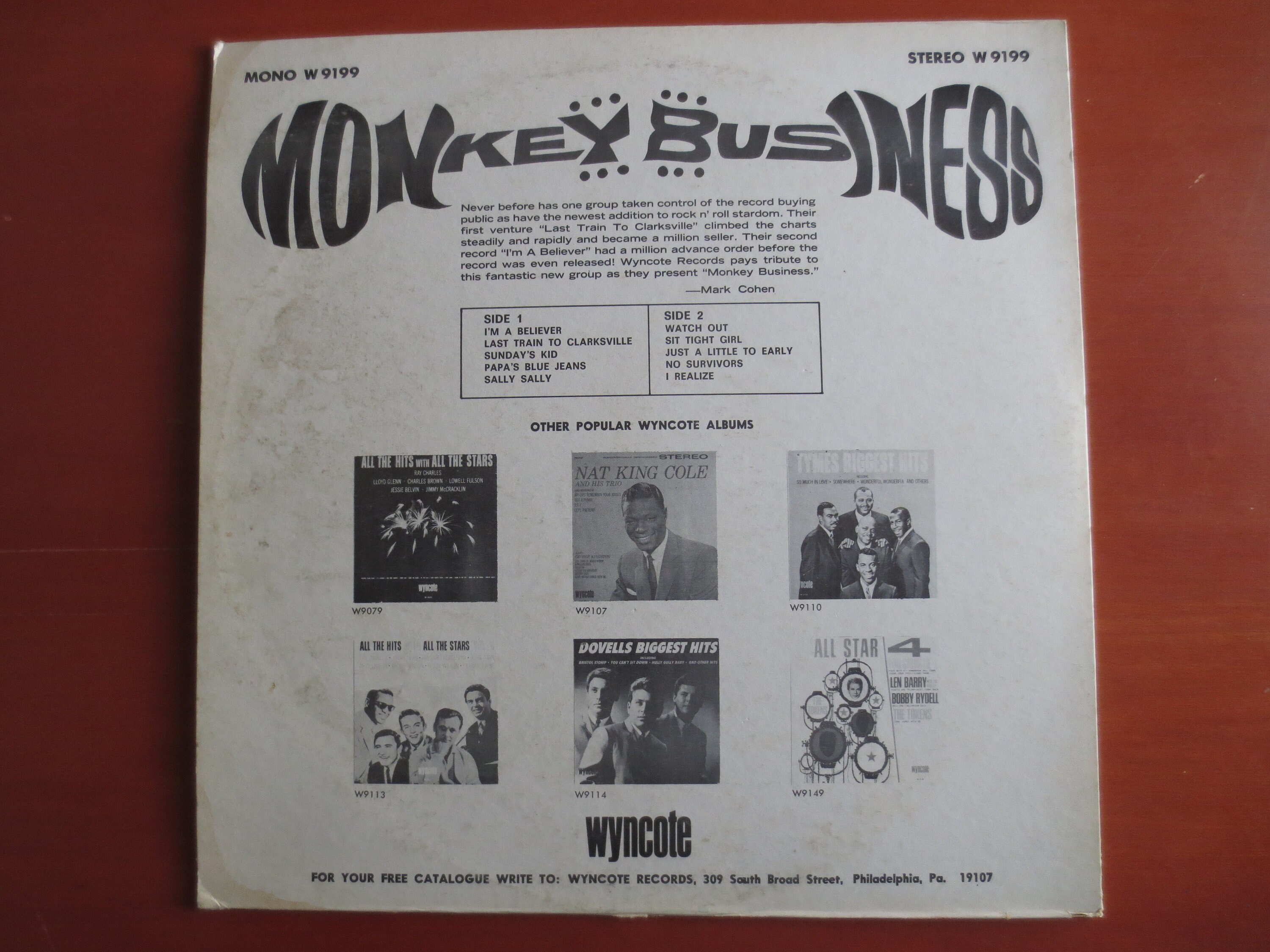 The Chimps - Monkee Business Vinyl LP - 1967 Wyncote Records - Etsy