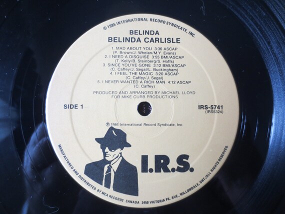 Vintage Records, BELINDA CARLISLE Lp, Disco Album, Belinda