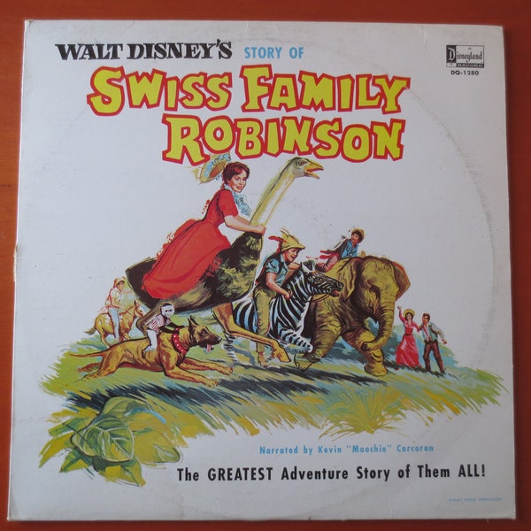 Vintage Records, SWISS FAMILY ROBINSON, Disney Album, Disneyland Records, Disney Records, Childrens Record, Disney Lp, Kids Lp, 1963 Records