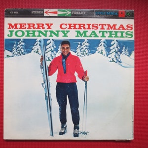JOHNNY MATHIS, Merry CHRISTMAS, Johnny Mathis Record, Christmas Record, Johnny Mathis Album, Christmas Album, Vintage Records, 1967 Records