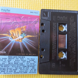 Cassette Tapes, ROCK with the 80&#39;s, ROCK Music Tape, ROCK and Roll Tape, Rock Cassette, Rock Tapes, Cassettes, Music Cassette, 1990 Cassette