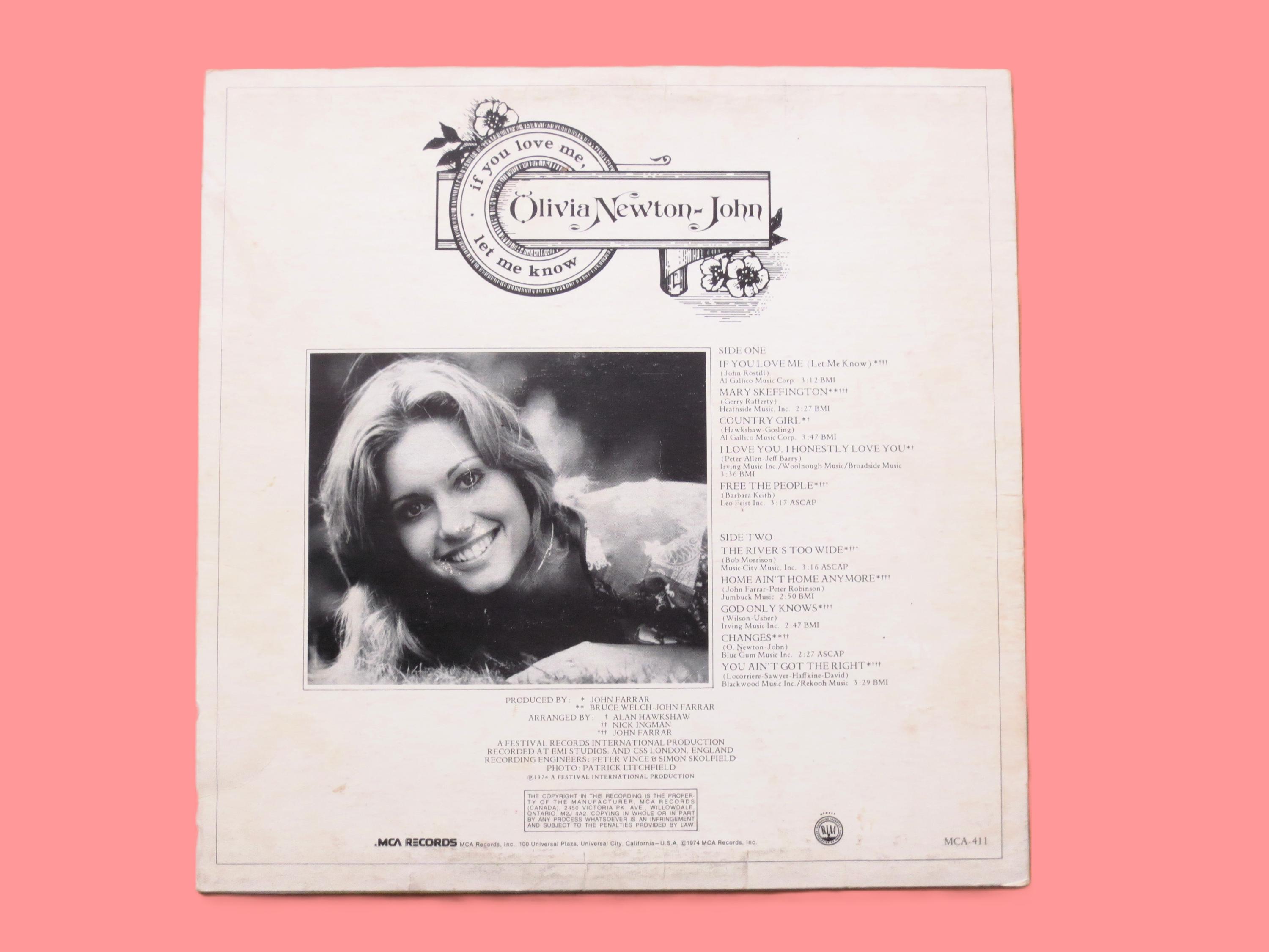 OLIVIA NEWTON-JOHN, If You Love Me, Let Me Know, 1974 Record