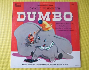 Vintage Disneyland Vinyl Record, Walt Disney's Dumbo, 1959