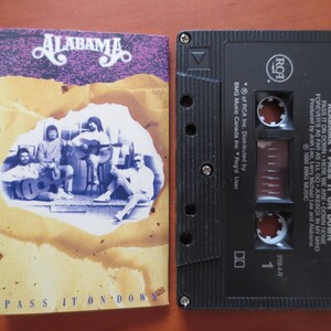 Vintage Cassette, ALABAMA, Country Rock Tape, ALABAMA Cassette, ALABAMA Tape, Pass It On Down Lp, Tape Cassette, Country Tape, 1990 Cassette