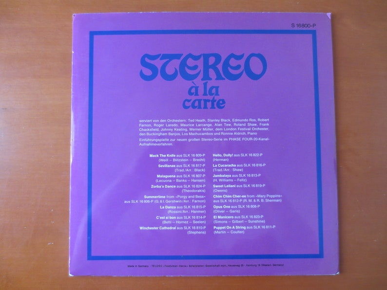 Vintage Records, STEREO a'la CARTE, Decca Records, JAZZ Records, Vintage Vinyl, Record Vinyl, Jazz Albums, Vinyl Albums, Lps, 1968 Records image 2