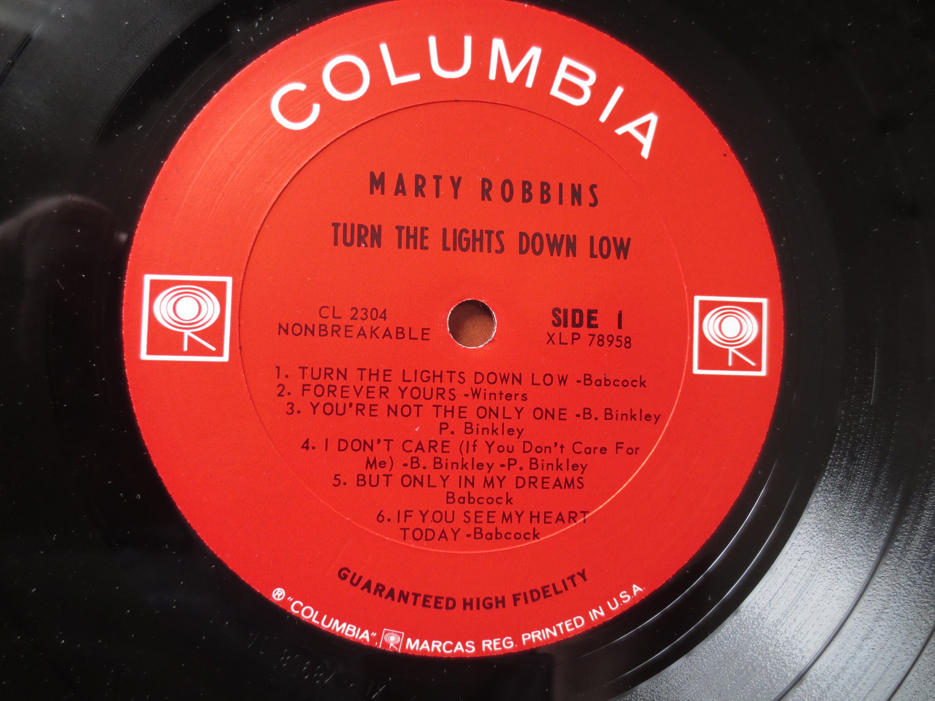 Vintage Records MARTY ROBBINS Turn the LIGHTS Down Low Etsy
