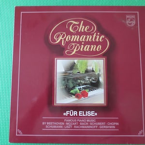 The ROMANTIC PIANO, BEETHOVEN, Mozart, Schuman, Liszt, Gershwin, Rachmaninoff, Chopin, Bach, Classical Record, Vintage Records, 1980 Records