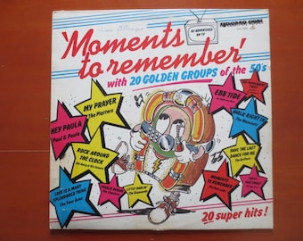 Vintage Records, MOMENTS to REMEMBER, Four Lads Lp, The Drifters Lp, Bill Haley Lp, Crew Cuts Lp, Platters Lp, Inkspots Lp, LP, 1977 Records