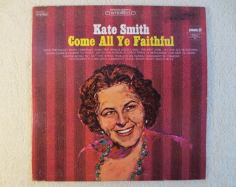 Vintage Kate Smith kerstvinyl-lp, 1966 'Best Loved Christmas Songs'