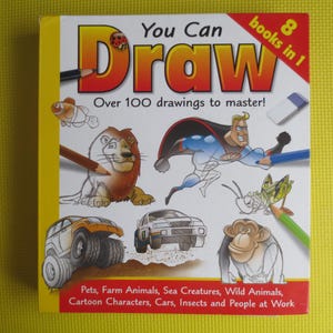 Vintage Book, YOU CAN DRAW, Over 100 Drawings, Learn to Draw Book, Drawing Cartoons Book, Drawing Cars Book, How to Draw Book, Drawing Book