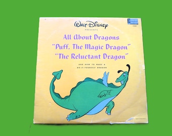 Todo sobre dragones, Disneyland Records, álbum clásico, disco de 1966, vinilo LP