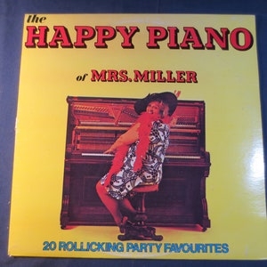 Sra. MILLER, The HAPPY PIANO, Discos novedosos, Vinilos antiguos, Discos, Discos de ragtime, Discos de honky tonk, Discos antiguos, Discos de 1973