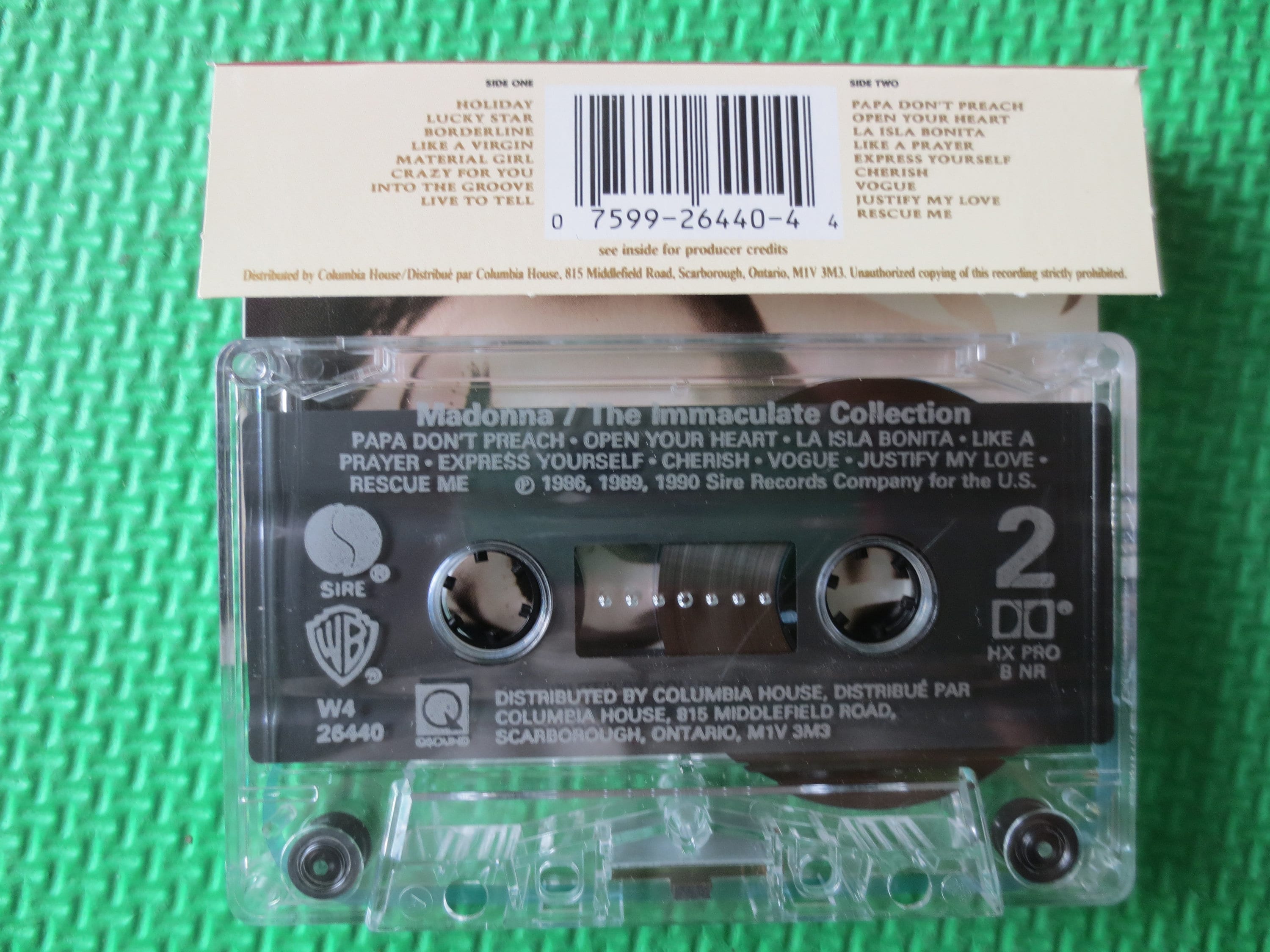 マドンナ、ザ・イマキュレート・コレクション、1990年カセットテープ
