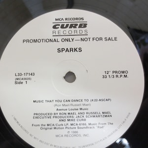 スパークス - 踊れる音楽 - 1986年プロモビニールレコード