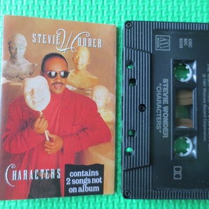 Cassette Tapes, STEVIE WONDER, CHARACTERS, Stevie Wonder Tape, Stevie Wonder Album, Tapes, Tape Cassette, Pop Music Cassette, 1987 Cassette