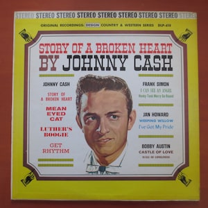 JOHNNY CASH, Story of a Broken HEART, Country Records, Vintage Vinyl, Record Vinyl, Records, Vinyl Records, Vintage Records, 1963 Records